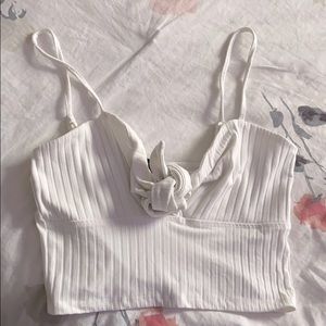Windsor tie-front crop top